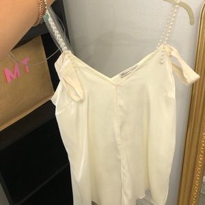 Zara pearl strap top